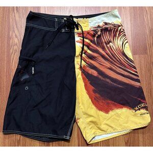 Xcel Pro Board Shorts Mens 32 10" Big Wave Print Beach Swim Trunks